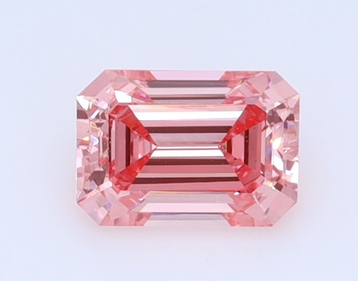 Lab-Grown Emerald Diamond - 0.45 Carats, Fancy Vivid Pink Color, VS1 Clarity - Certified by IGI - Report Number: LG542226931