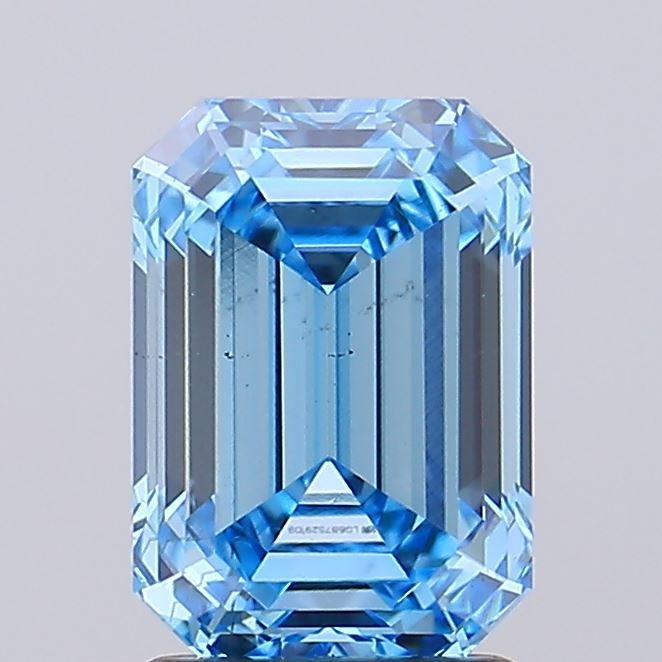 Lab-Grown Emerald Diamond - 2.03 Carats, Fancy Vivid Blue Color, VS2 Clarity - Certified by IGI - Report Number: LG687529109