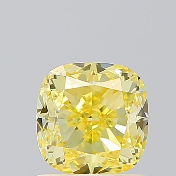 Lab-Grown Cushion Diamond - 1.01 Carats, Fancy Intense Yellow Color, VS1 Clarity - Certified by IGI - Report Number: LG674514664