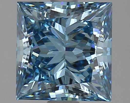 Lab-Grown Princess Diamond - 2.36 Carats, Fancy Vivid Blue Color, VS1 Clarity - Certified by IGI - Report Number: LG621483132
