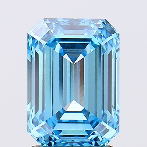 Lab-Grown Emerald Diamond - 2.03 Carats, Fancy Vivid Blue Color, VVS2 Clarity - Certified by IGI - Report Number: LG660453447