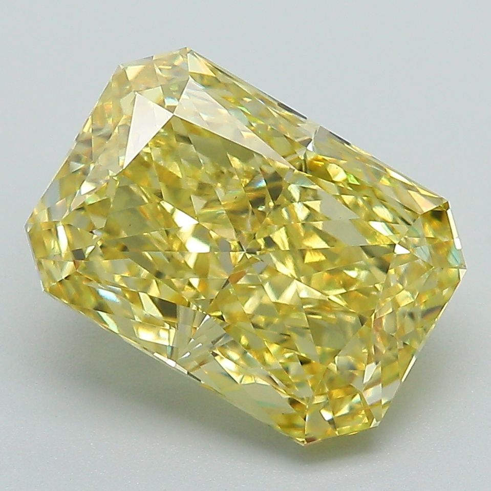 Lab-Grown Radiant Diamond - 4.53 Carats, Fancy Vivid Yellow Color, VVS2 Clarity - Certified by IGI - Report Number: LG660491077