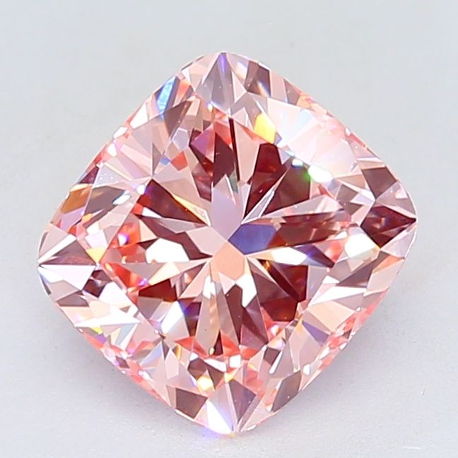 Lab-Grown Cushion Diamond - 4.1 Carats, Fancy Intense Pink Color, VVS2 Clarity - Certified by IGI - Report Number: LG675599366