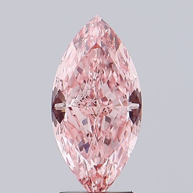 Lab-Grown Marquise Diamond - 2.53 Carats, Fancy Intense Pink Color, SI1 Clarity - Certified by IGI - Report Number: LG593368954