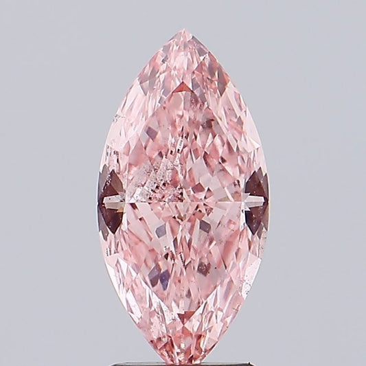 Lab-Grown Marquise Diamond - 2.53 Carats, Fancy Intense Pink Color, SI1 Clarity - Certified by IGI - Report Number: LG593368954