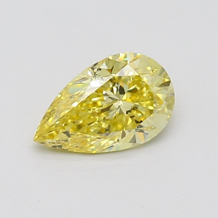 Lab-Grown Pear Diamond - 1.0 Carats, Fancy Intense Yellow Color, SI2 Clarity - Certified by IGI - Report Number: LG685581199
