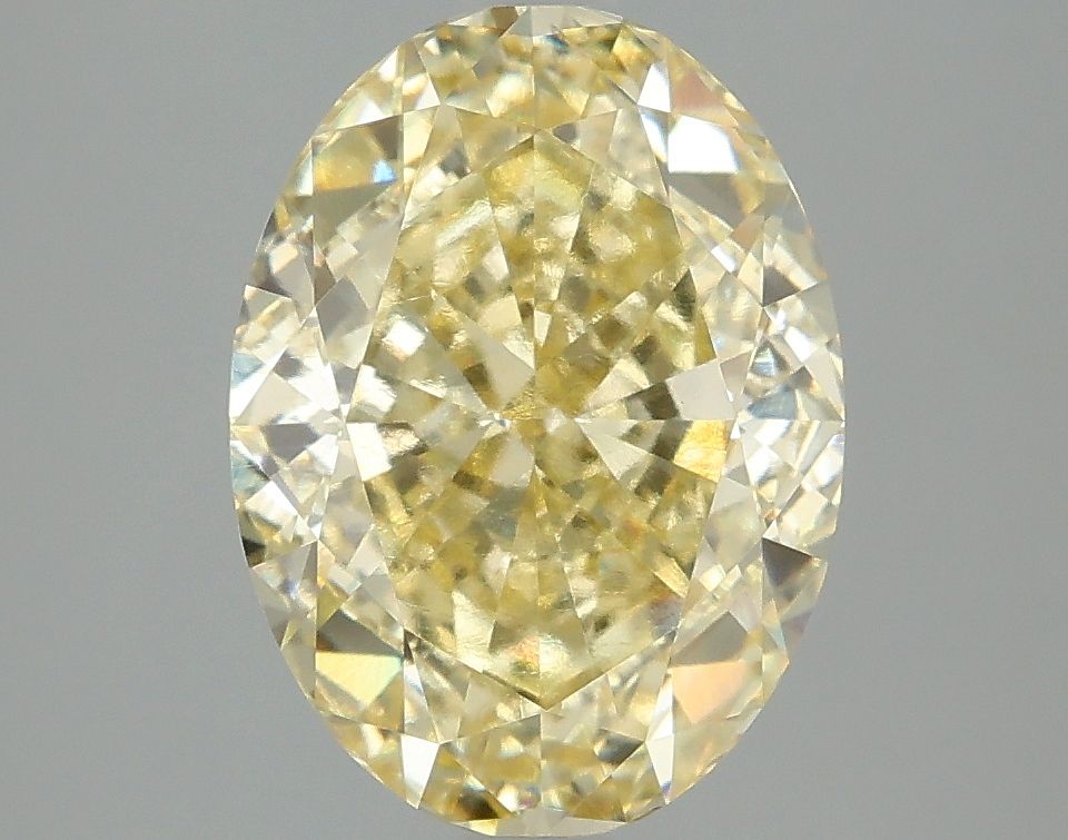 Lab-Grown Oval Diamond - 4.06 Carats, Fancy Intense Yellow Color, VVS2 Clarity - Certified by IGI - Report Number: LG687524468