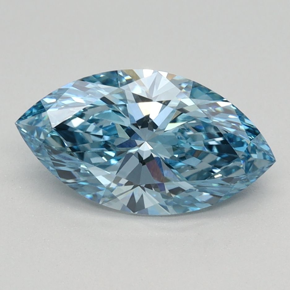 Lab-Grown Marquise Diamond - 1.19 Carats, Fancy Vivid Blue Color, VVS2 Clarity - Certified by IGI - Report Number: LG613350788