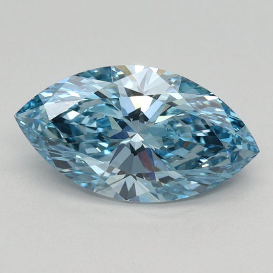 Lab-Grown Marquise Diamond - 1.19 Carats, Fancy Vivid Blue Color, VVS2 Clarity - Certified by IGI - Report Number: LG613350788