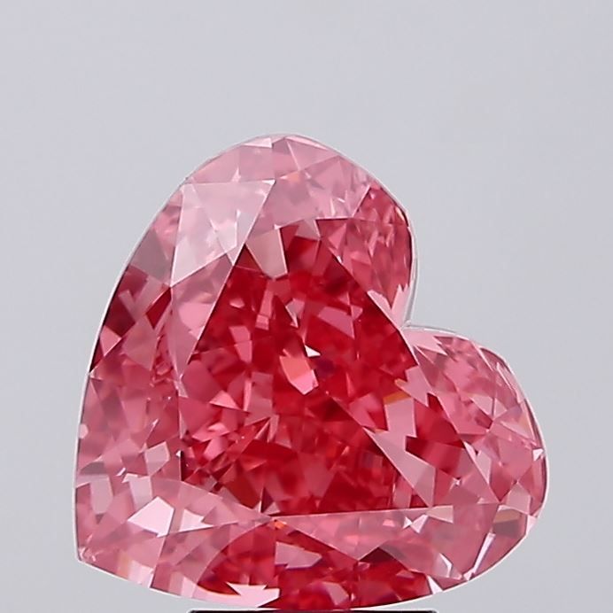 Lab-Grown Heart Diamond - 5.33 Carats, Fancy Vivid Pink Color, VVS2 Clarity - Certified by IGI - Report Number: LG666408799