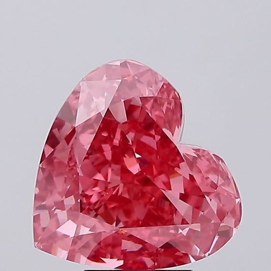 Lab-Grown Heart Diamond - 5.33 Carats, Fancy Vivid Pink Color, VVS2 Clarity - Certified by IGI - Report Number: LG666408799
