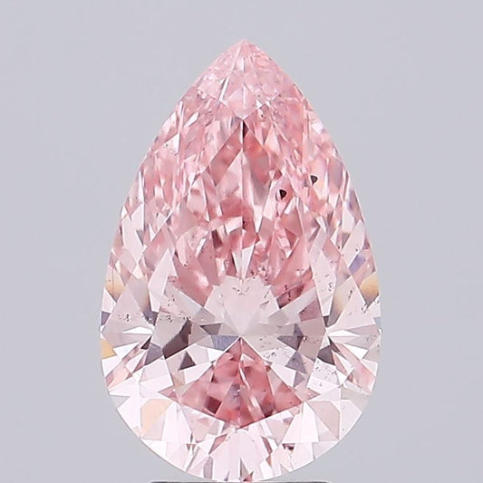 Lab-Grown Pear Diamond - 4.03 Carats, Fancy Vivid Pink Color, VS2 Clarity - Certified by IGI - Report Number: LG622493901