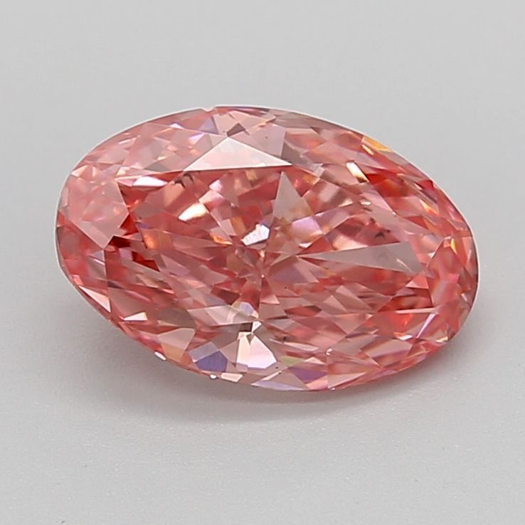 Lab-Grown Oval Diamond - 2.01 Carats, Fancy Vivid Pink Color, VS2 Clarity - Certified by IGI - Report Number: 629468609
