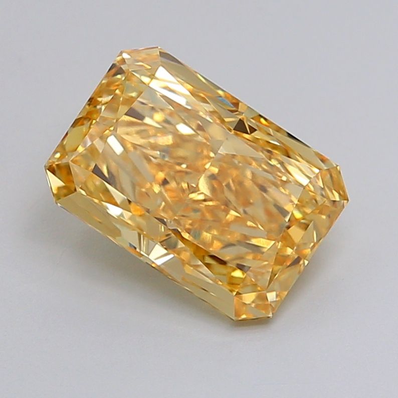 Lab-Grown Radiant Diamond - 2.6 Carats, Fancy Vivid Yellow Color, VVS2 Clarity - Certified by IGI - Report Number: LG630437480
