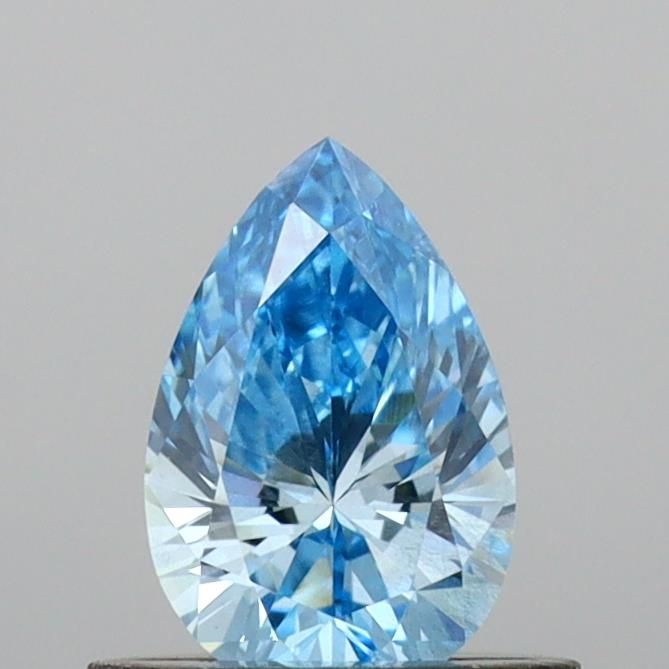 Lab-Grown Pear Diamond - 0.52 Carats, Fancy Vivid Blue Color, VS2 Clarity - Certified by IGI - Report Number: LG691534796