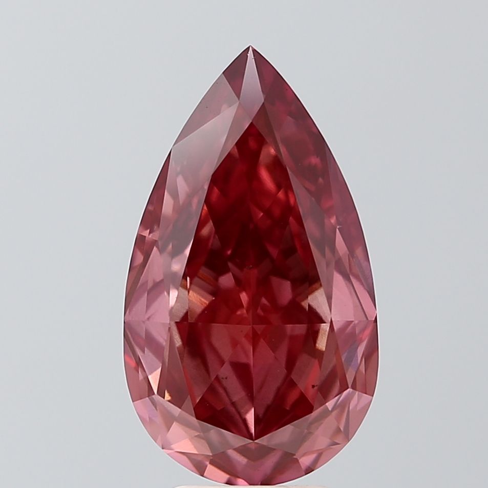 Lab-Grown Pear Diamond - 6.0 Carats, Fancy Vivid Pink Color, VS2 Clarity - Certified by IGI - Report Number: LG632430604