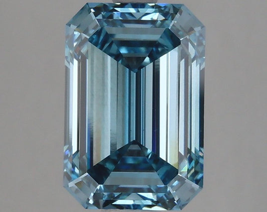 Lab-Grown Emerald Diamond - 3.06 Carats, Fancy Vivid Blue Color, VS2 Clarity - Certified by IGI - Report Number: LG626420499