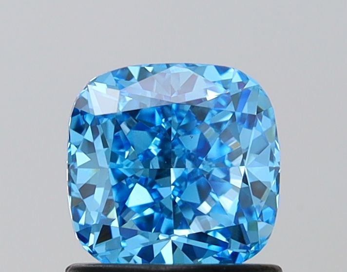 Lab-Grown Cushion Diamond - 1.06 Carats, Fancy Vivid Blue Color, VS1 Clarity - Certified by IGI - Report Number: LG651466178