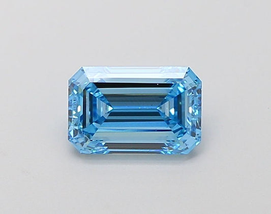 Lab-Grown Emerald Diamond - 1.13 Carats, Fancy Vivid Blue Color, VS1 Clarity - Certified by IGI - Report Number: LG659411963