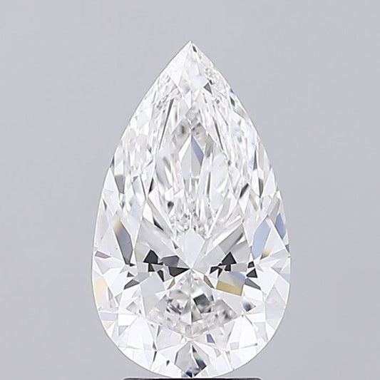 Lab-Grown Pear Diamond - 3.1 Carats, E Color, VVS2 Clarity - Certified by IGI - Report Number: LG675532331