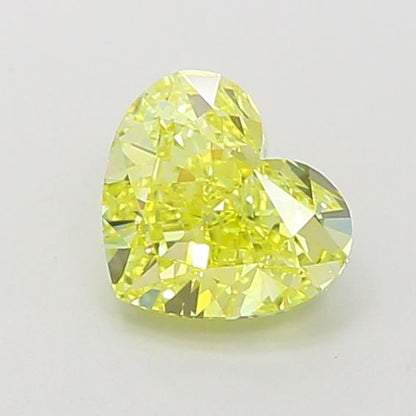 Lab-Grown Heart Diamond - 1.22 Carats, Fancy Vivid Yellow Color, VVS2 Clarity - Certified by IGI - Report Number: LG660455195