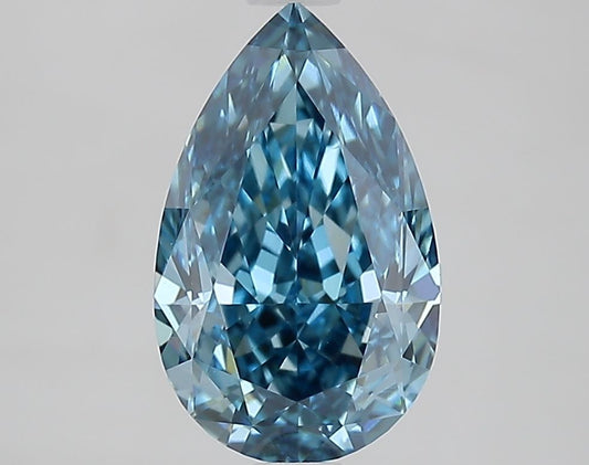 Lab-Grown Pear Diamond - 2.07 Carats, Fancy Vivid Blue Color, VVS2 Clarity - Certified by IGI - Report Number: LG667457086