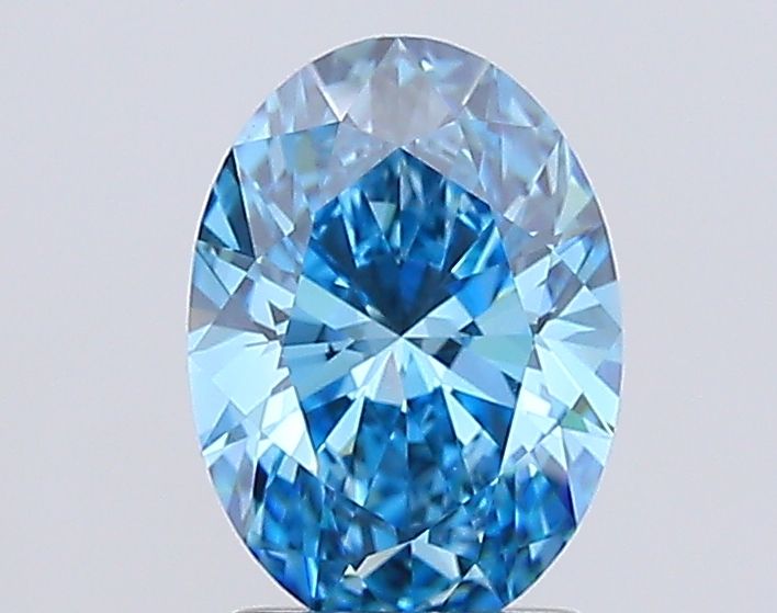 Lab-Grown Oval Diamond - 2.06 Carats, Fancy Vivid Blue Color, VVS2 Clarity - Certified by IGI - Report Number: LG674541630