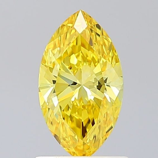 Lab-Grown Marquise Diamond - 1.03 Carats, Fancy Vivid Yellow Color, VS1 Clarity - Certified by IGI - Report Number: LG660445924