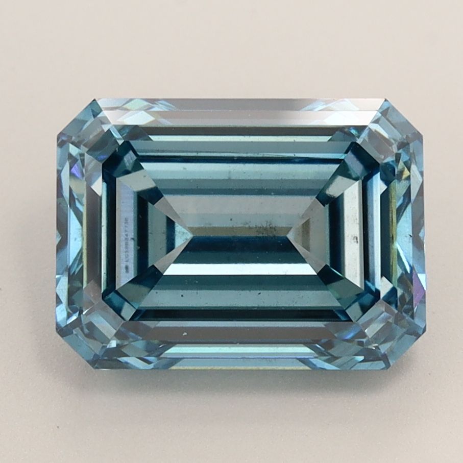 Lab-Grown Emerald Diamond - 4.03 Carats, Fancy Vivid Blue Color, VS2 Clarity - Certified by IGI - Report Number: LG588347738