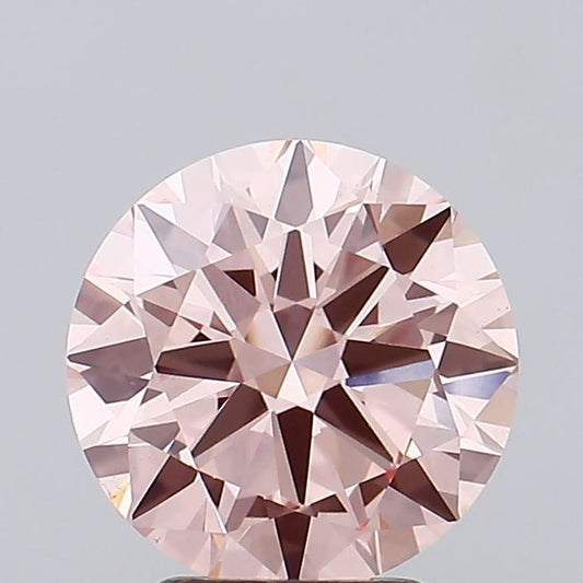 Lab-Grown Round Diamond - 3.0 Carats, Fancy Vivid Pink Color, VS1 Clarity - Certified by IGI - Report Number: LG689553982