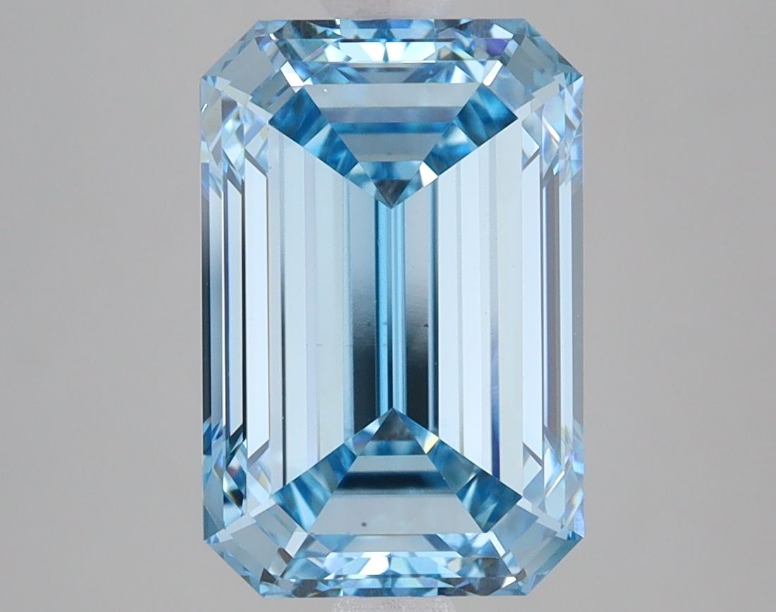 Lab-Grown Emerald Diamond - 4.04 Carats, Fancy Intense Blue Color, VS1 Clarity - Certified by IGI - Report Number: LG632412691