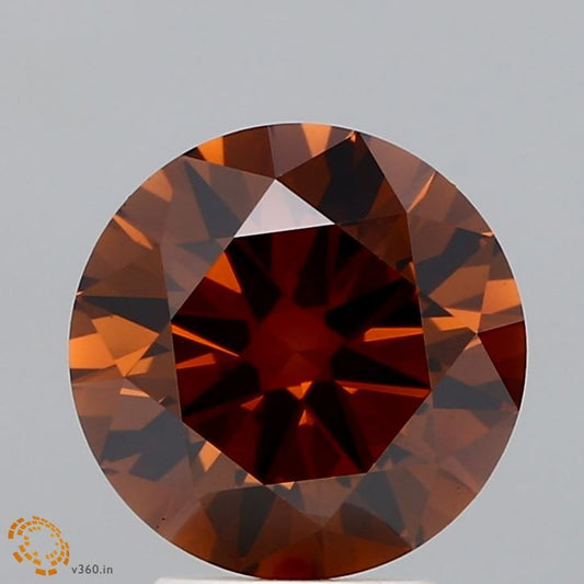 Lab-Grown Round Diamond - 2.52 Carats, Fancy Deep Brown Color, VS1 Clarity - Certified by IGI - Report Number: LG630435240