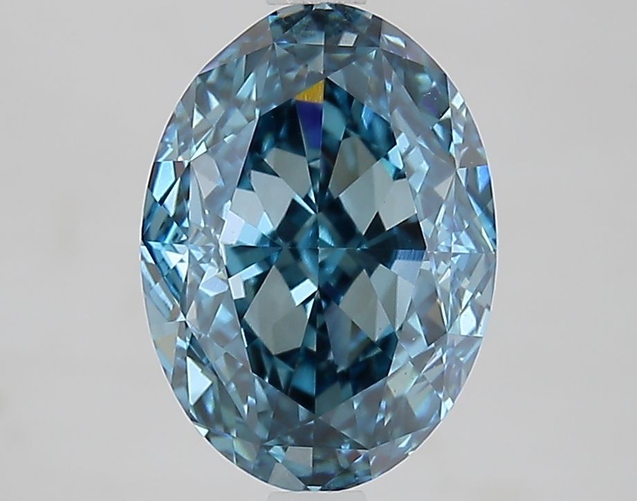 Lab-Grown Oval Diamond - 3.1 Carats, Fancy Vivid Blue Color, VVS2 Clarity - Certified by IGI - Report Number: LG667436471