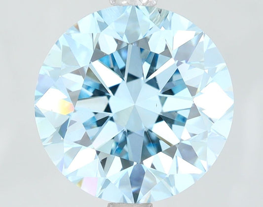Lab-Grown Round Diamond - 4.0 Carats, Fancy Vivid Blue Color, VS1 Clarity - Certified by IGI - Report Number: LG620493577
