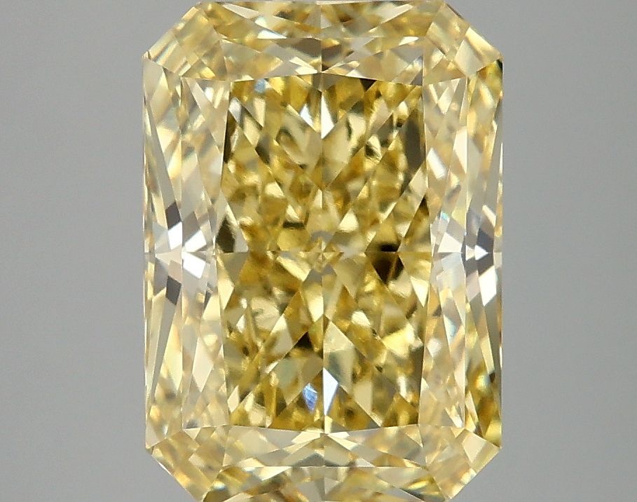 Lab-Grown Radiant Diamond - 4.08 Carats, Fancy Vivid Yellow Color, VVS2 Clarity - Certified by IGI - Report Number: LG678596807