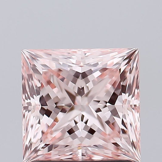 Lab-Grown Princess Diamond - 1.51 Carats, Fancy Intense Pink Color, VVS2 Clarity - Certified by IGI - Report Number: LG607337142