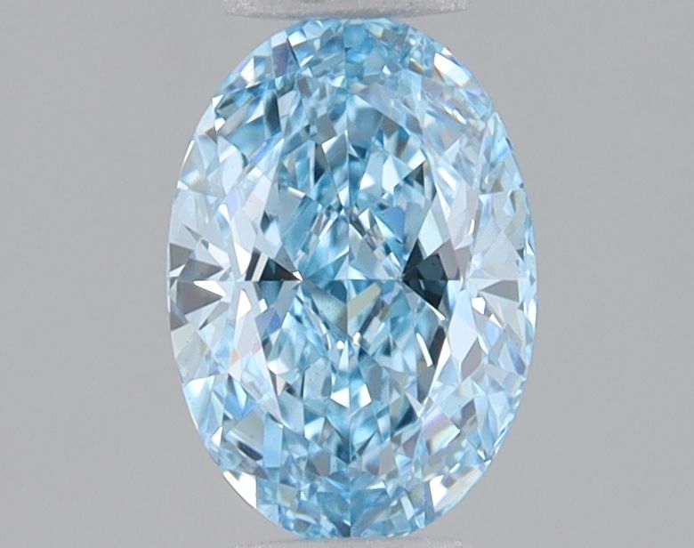Lab-Grown Oval Diamond - 1.06 Carats, Fancy Vivid Blue Color, VVS2 Clarity - Certified by IGI - Report Number: LG680531132