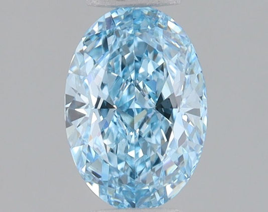 Lab-Grown Oval Diamond - 1.06 Carats, Fancy Vivid Blue Color, VVS2 Clarity - Certified by IGI - Report Number: LG680531132