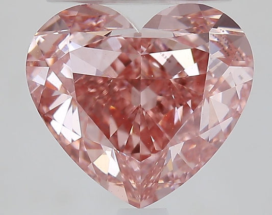 Lab-Grown Heart Diamond - 3.0 Carats, Fancy Vivid Pink Color, VVS2 Clarity - Certified by IGI - Report Number: LG662445399