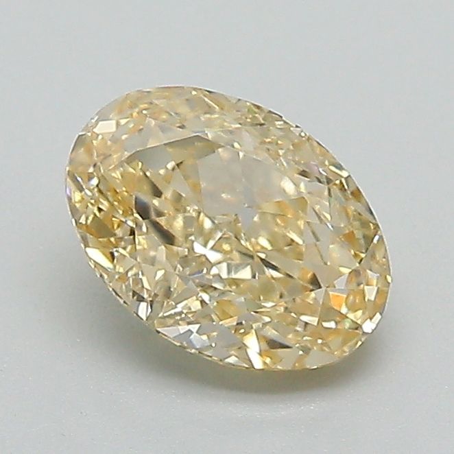 Lab-Grown Oval Diamond - 1.01 Carats, Fancy Yellow Color, VS1 Clarity - Certified by IGI - Report Number: LG662406030