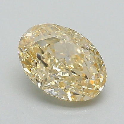 Lab-Grown Oval Diamond - 1.01 Carats, Fancy Yellow Color, VS1 Clarity - Certified by IGI - Report Number: LG662406030