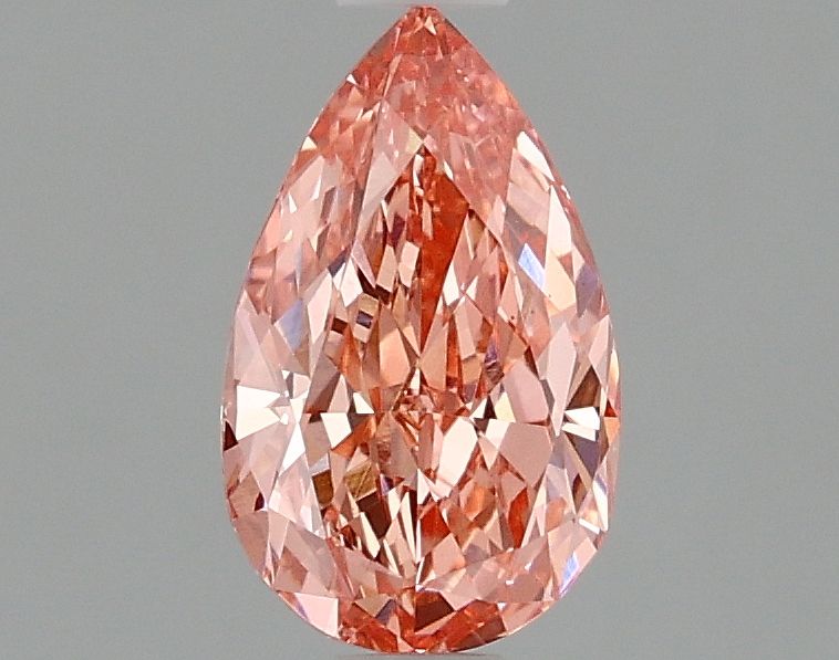 Lab-Grown Pear Diamond - 0.97 Carats, Fancy Vivid Pink Color, VS1 Clarity - Certified by IGI - Report Number: LG668470441