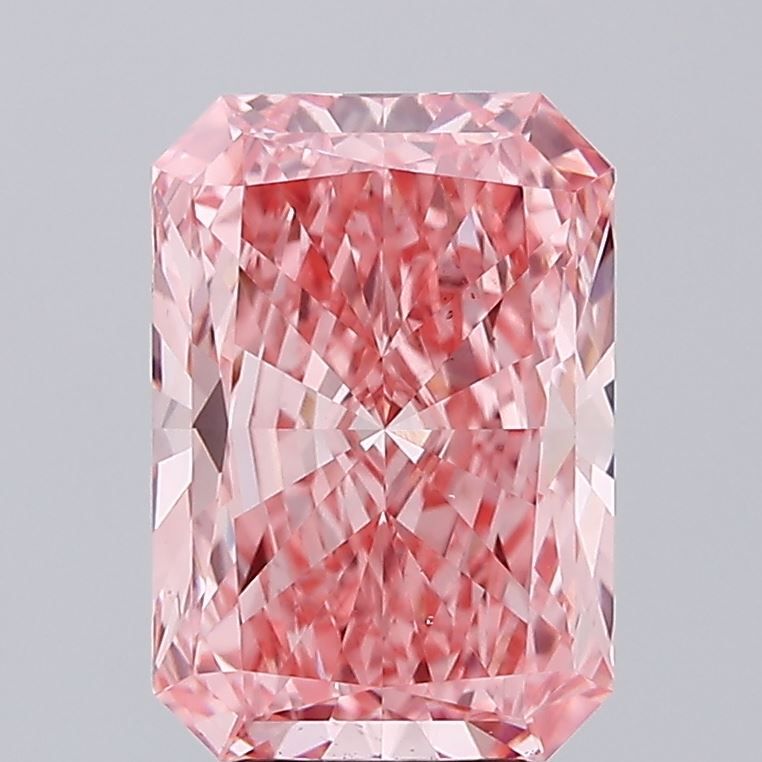 Lab-Grown Radiant Diamond - 5.02 Carats, Fancy Vivid Pink Color, VS1 Clarity - Certified by IGI - Report Number: LG681583316