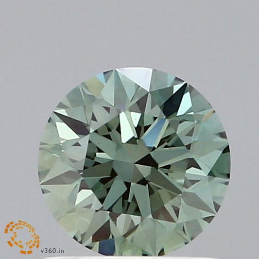 Lab-Grown Round Diamond - 1.01 Carats, Fancy Intense Green Color, VS1 Clarity - Certified by IGI - Report Number: LG633422073