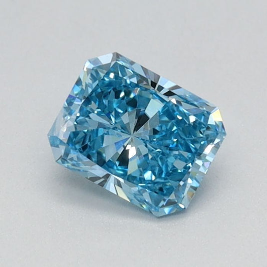 Lab-Grown Radiant Diamond - 0.52 Carats, Fancy Vivid Blue Color, SI1 Clarity - Certified by IGI - Report Number: LG626435914