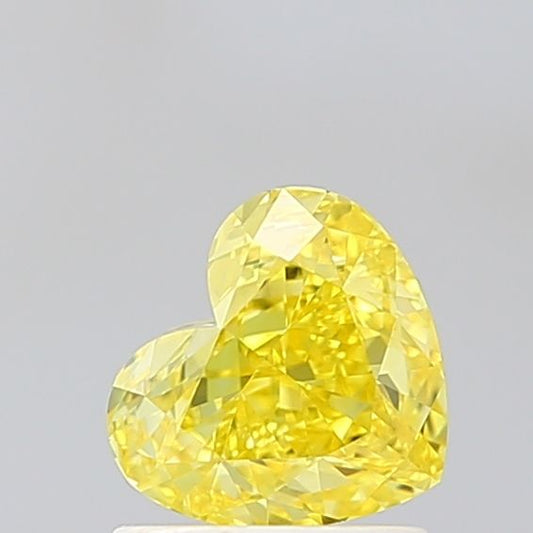 Lab-Grown Heart Diamond - 1.16 Carats, Fancy Vivid Yellow Color, VVS2 Clarity - Certified by IGI - Report Number: LG678526119