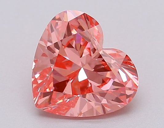 Lab-Grown Heart Diamond - 1.04 Carats, Fancy Vivid Pink Color, VS2 Clarity - Certified by IGI - Report Number: LG615366984
