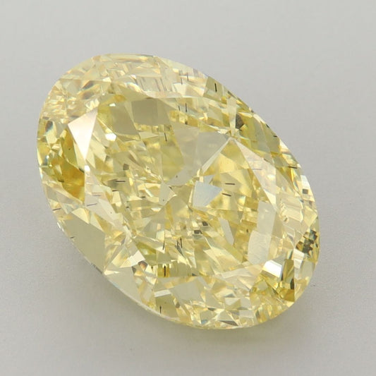 Lab-Grown Oval Diamond - 6.07 Carats, Fancy Vivid Yellow Color, VS2 Clarity - Certified by IGI - Report Number: LG658491798