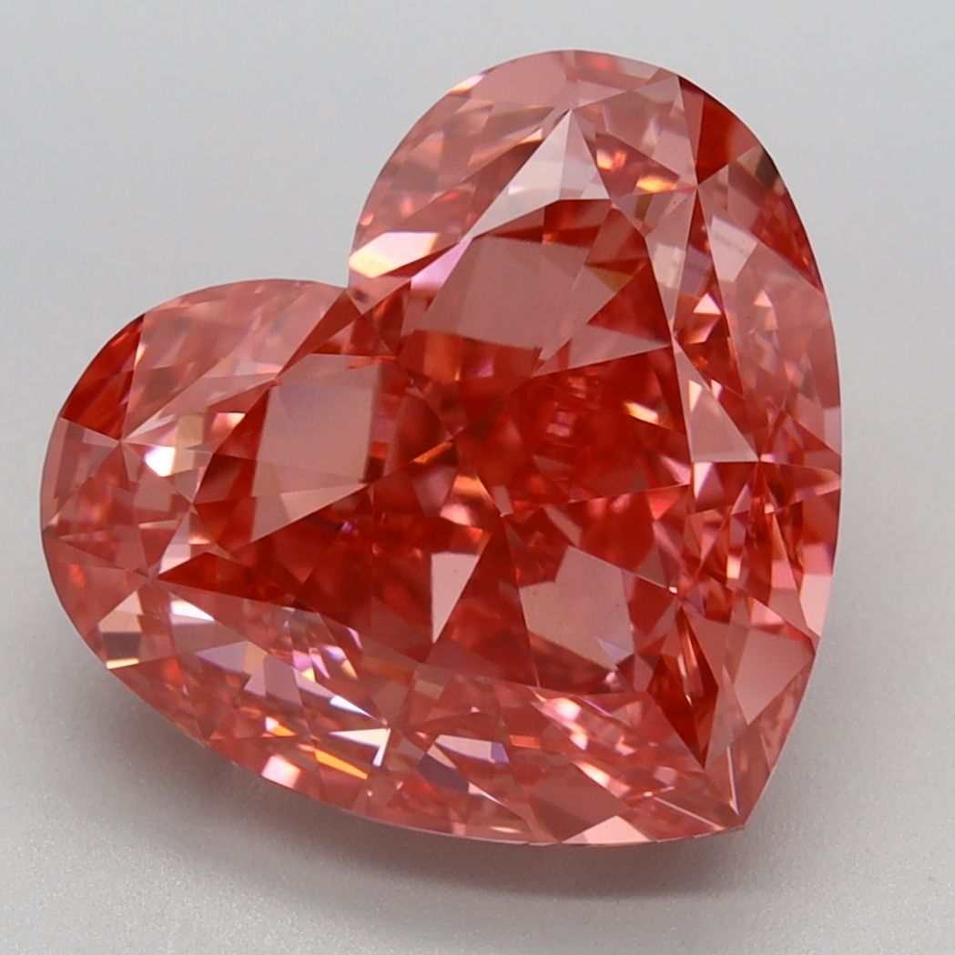 Lab-Grown Heart Diamond - 5.09 Carats, Fancy Vivid Pink Color, VVS2 Clarity - Certified by IGI - Report Number: LG667420584