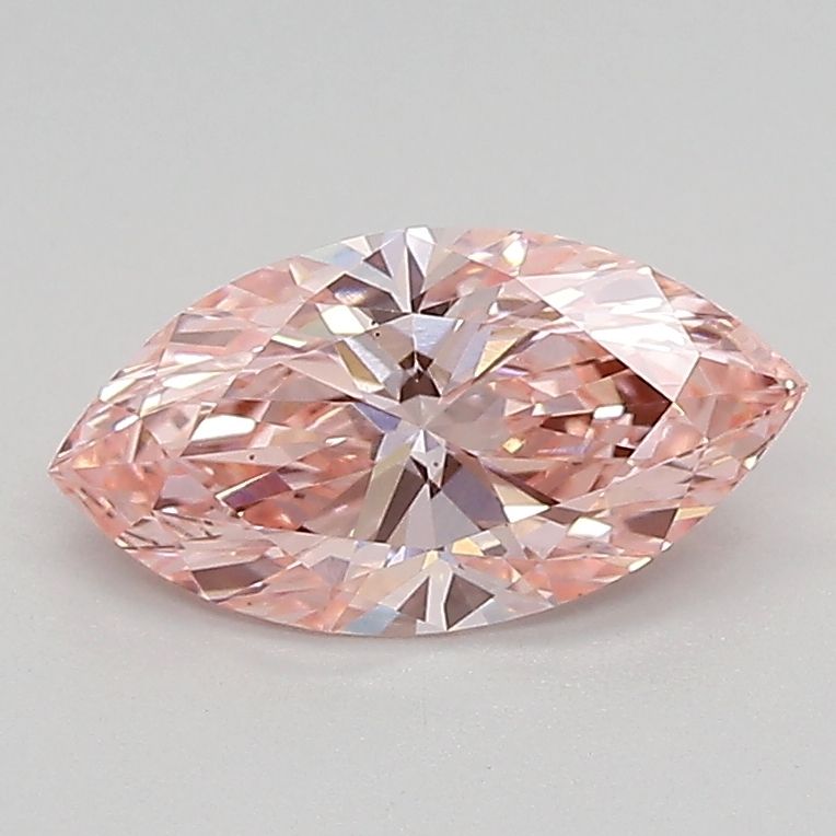 Lab-Grown Marquise Diamond - 0.97 Carats, Fancy Vivid Pink Color, VS1 Clarity - Certified by IGI - Report Number: LG683527385